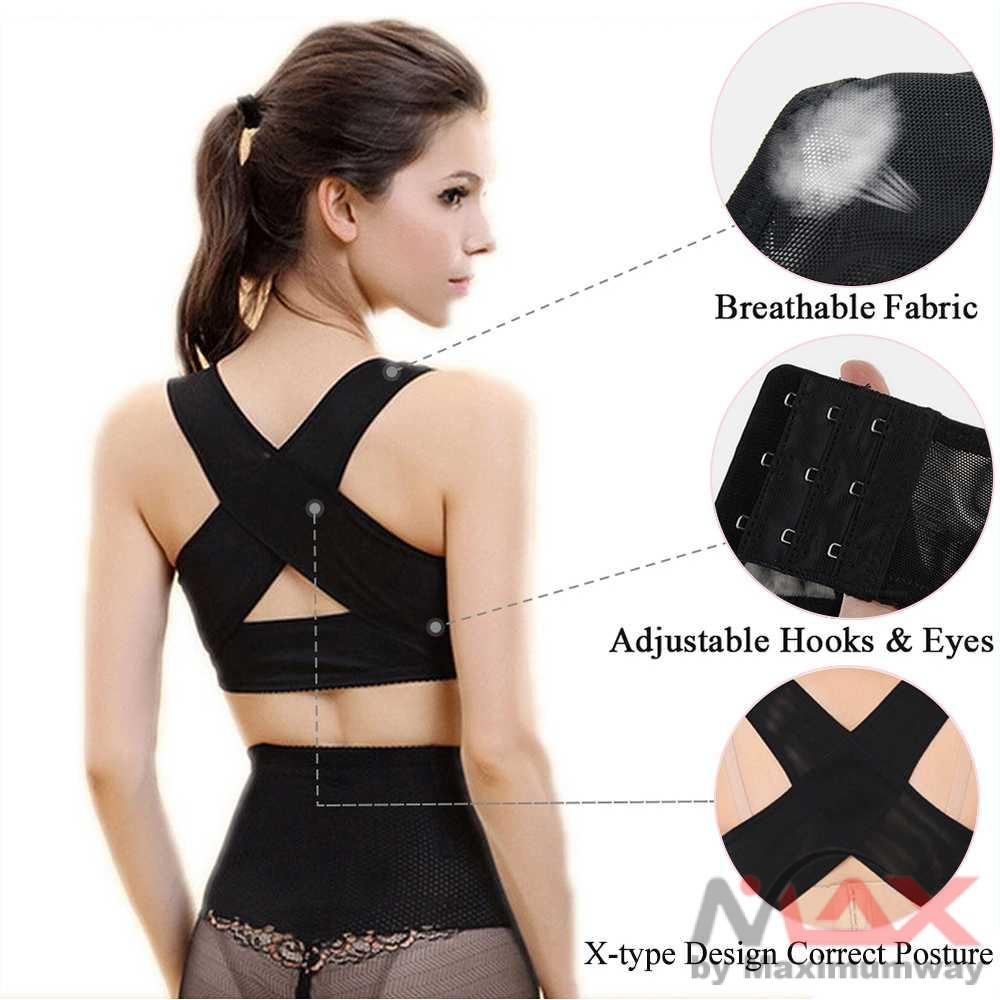 Korset memperindah bentuk payudara terlihat besar berisi memperbesar bentuk tubuh lebih indah tidak terlihat sembunyi dibalik baju Genkent Korset Tali Body Harness Punggung Breast Support wanita cewek percaya diri Back Support Brace Belt Women Posture