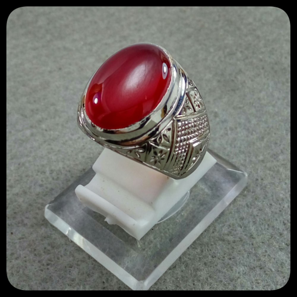 CINCIN BATU AKIK NATURAL RED CARNELIAN MERAH CABE TOP QUALITY