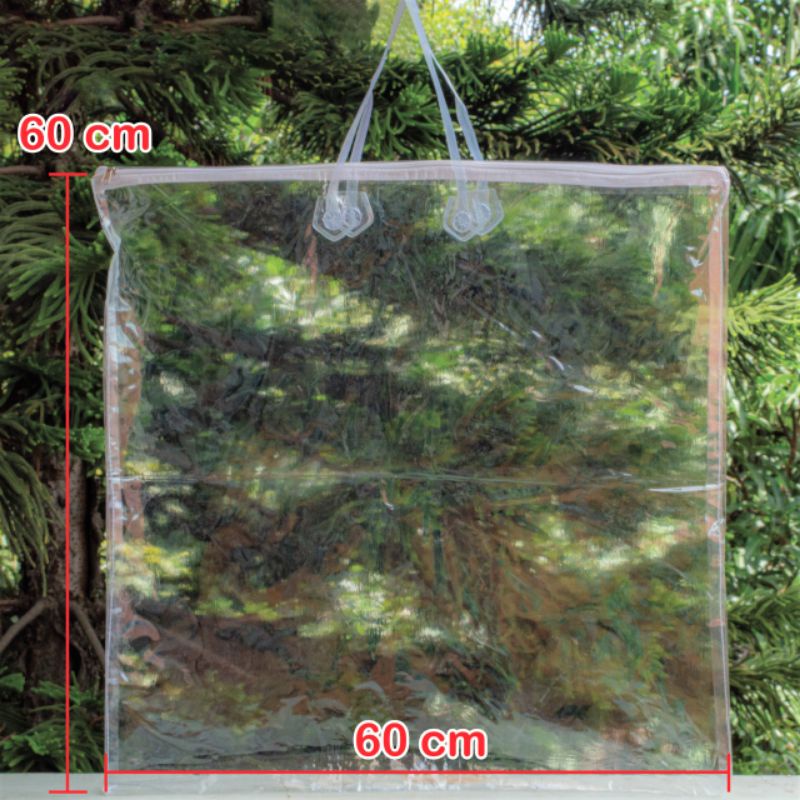 TAS MIKA BENING POLOS KEMASAN TAS SELIMUT BED COVER BANTAL JUMBO SEDANG KECIL MATRAS | KEMASAN MIKA 