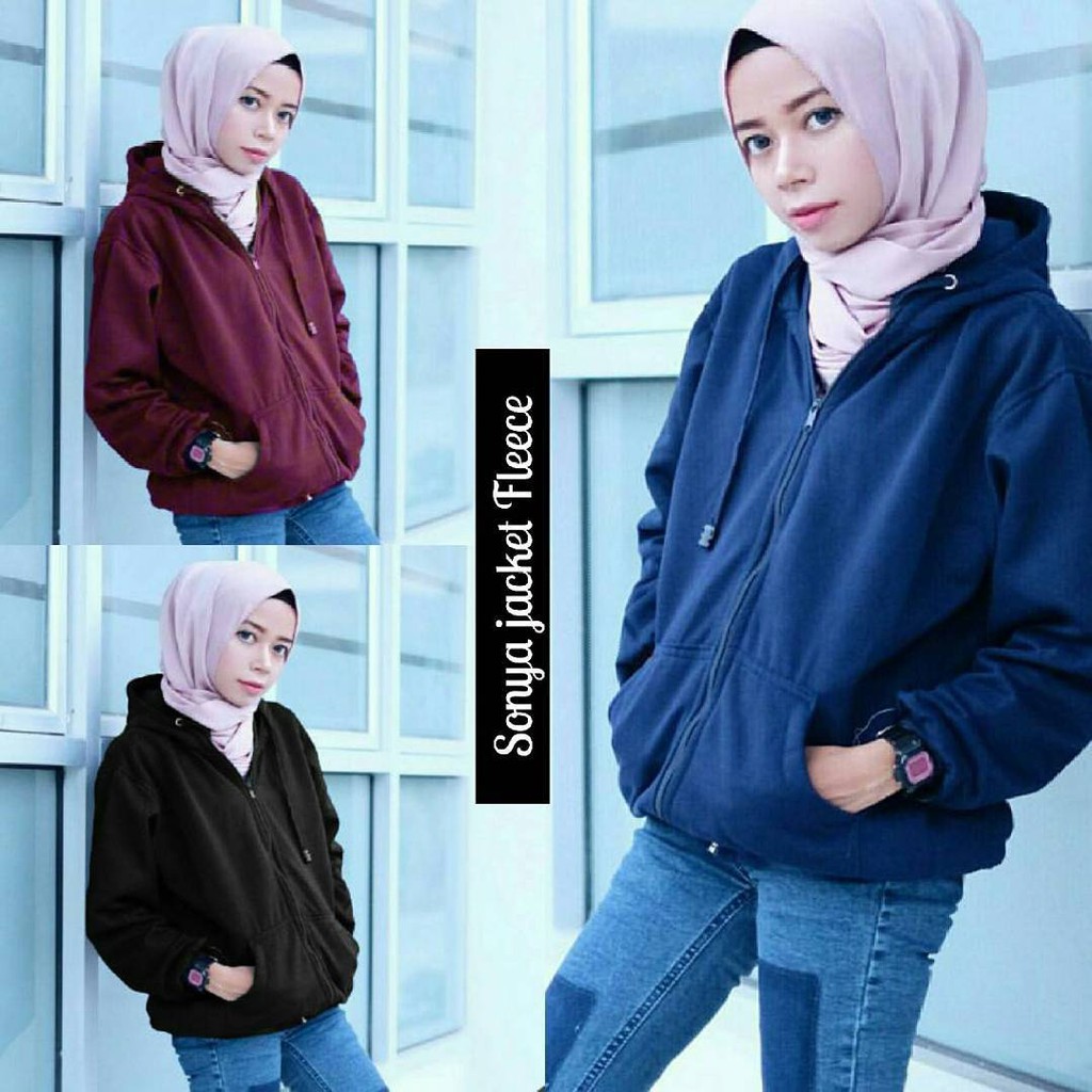 SONYA JAKET WANITA - SWEATER HOODIE ZIPPER - HOODIE FLEECE SWEATER