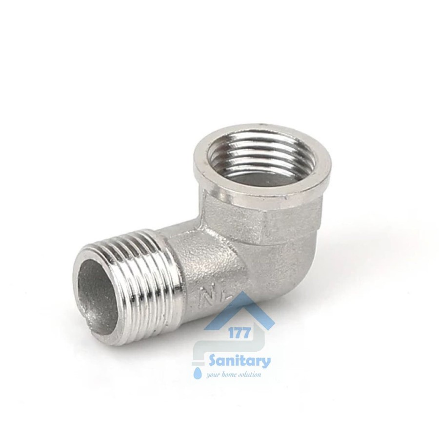 Kni LD Stainless 304 Ukuran 05 Inch E12 - Sambungan elbow knie stenlis Nepel Pipa Drat  Kni Knif L s