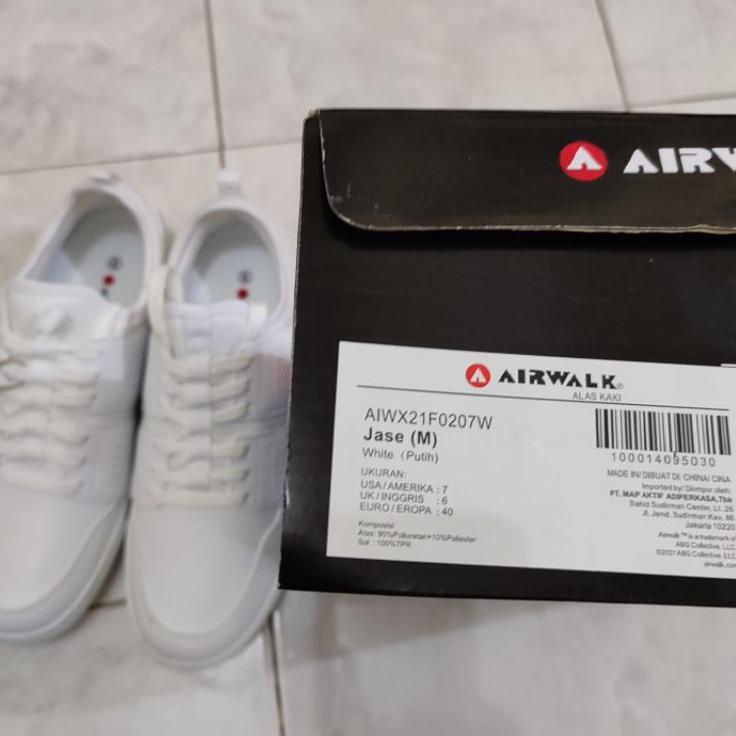 Airwalk Jase Original 100% Sepatu Putih Kasual Pria/Cowok 