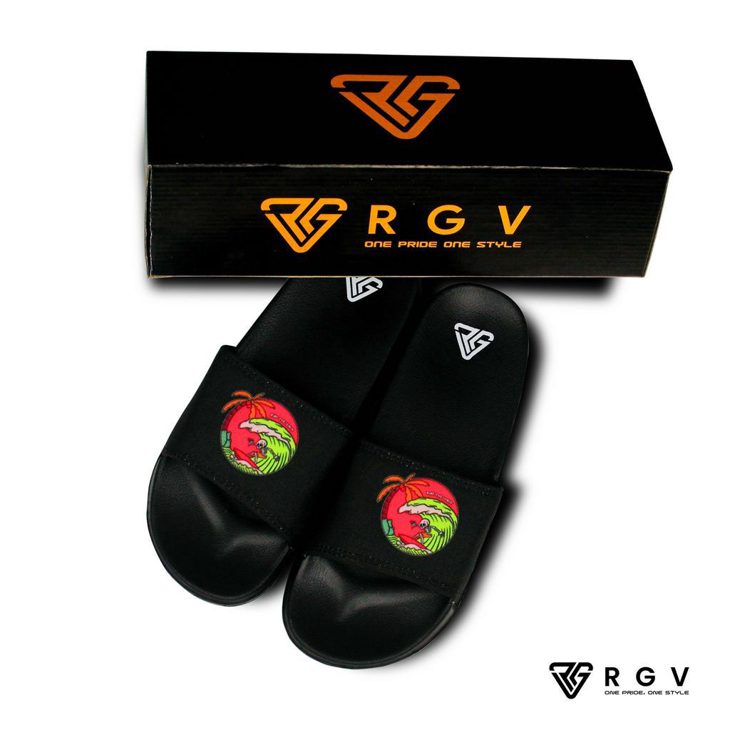 RGV - SANDAL PRIA DAN WANITA SLIDE SLIP ON SENDAL ANTI LICIN RINGAN SELOP THE WAVE RED