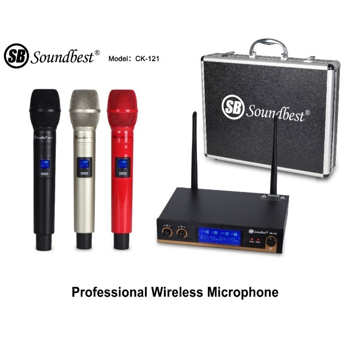 Microphone Wireless Soundbest CK-121 Handle ORIGINAL PRODUK BERGARANSI RESMI KUALITAS DI JAMIN BAGUS