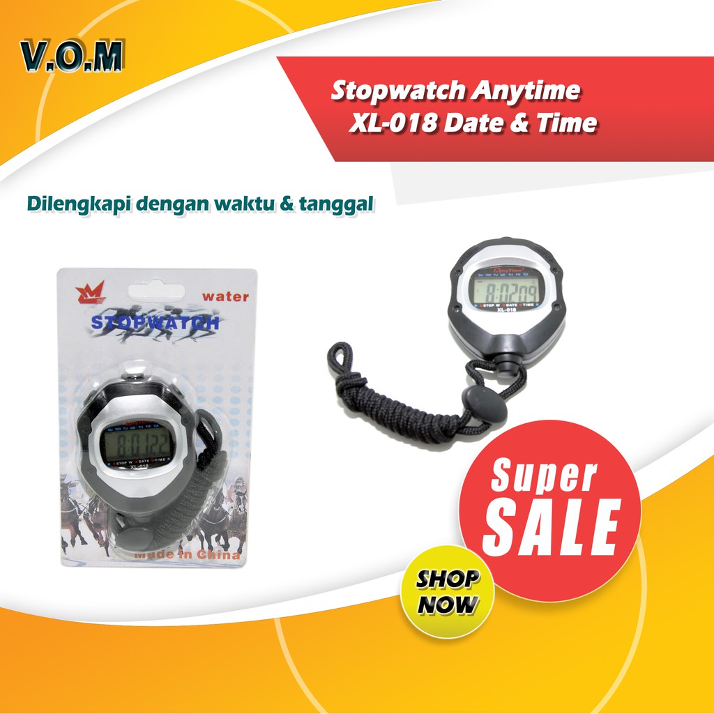 VOM Stopwatch Anytime XL-018 Date &amp; Time - 0200