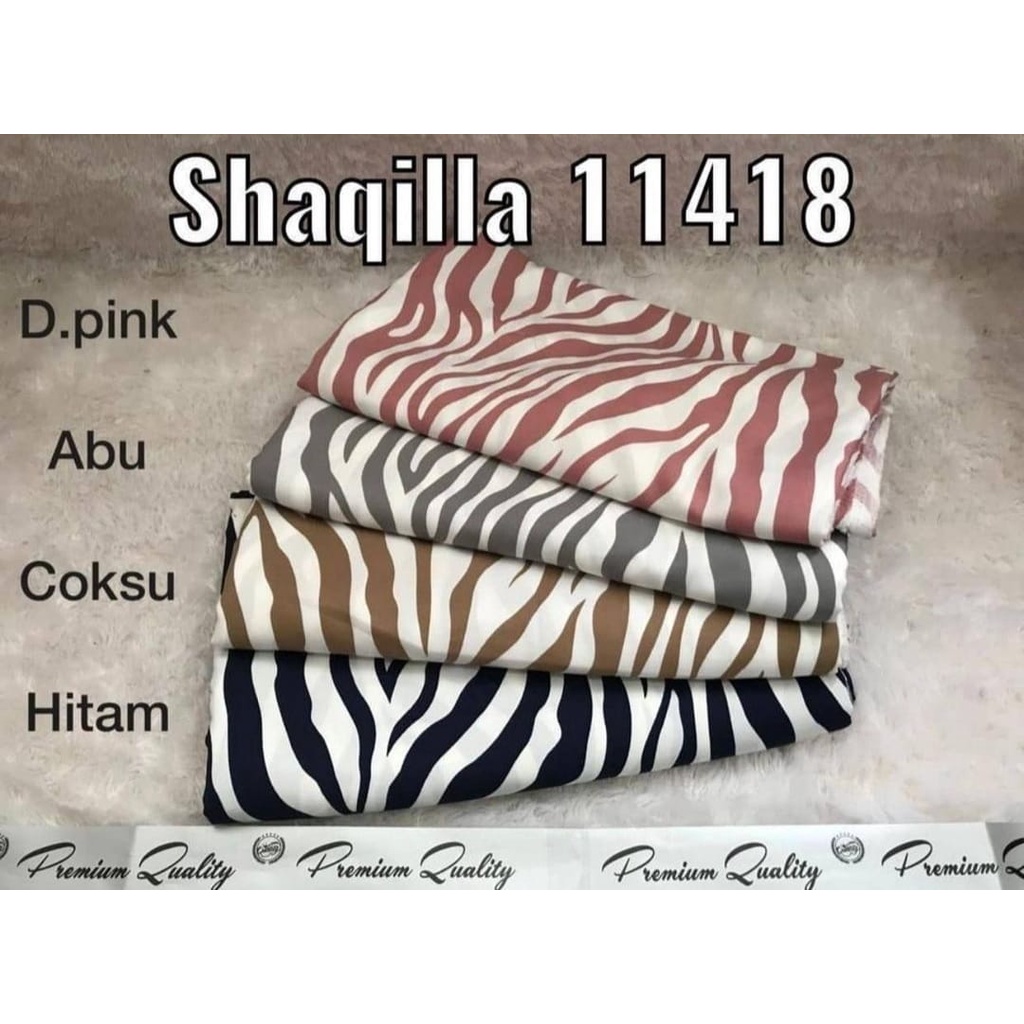 Kain Shakila Premium Motif Loreng Zebra harga setengah meter