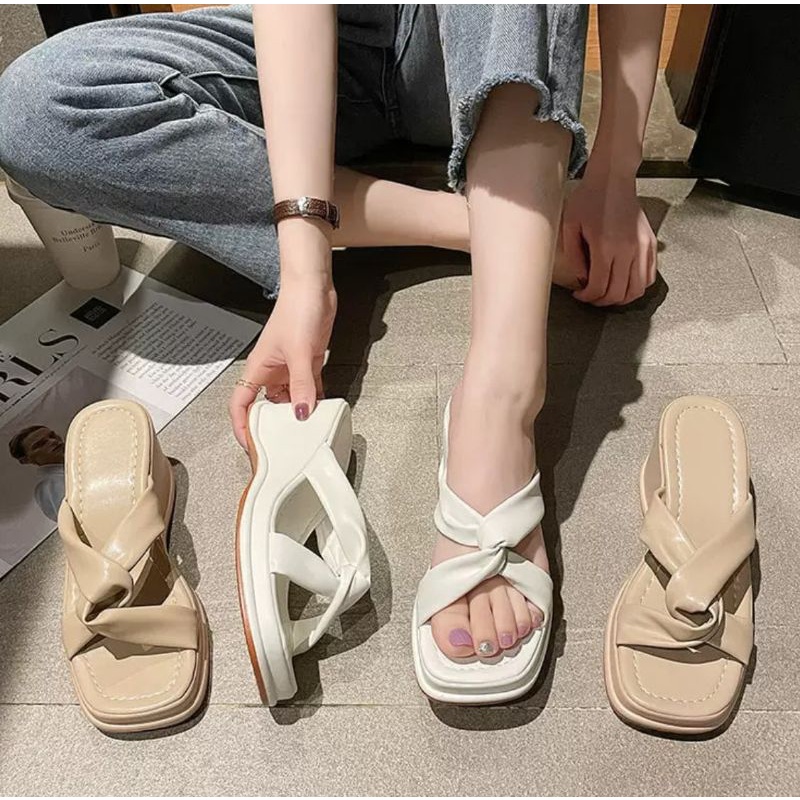 Sandal Wanita Wedges 022310 Sendal Import Knot