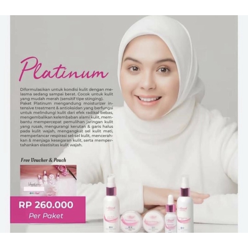 Marwah Skincare Paket Platinum Perawatan Kecantikan Kulit Wajah Sensitif Kering Dan Normal Original