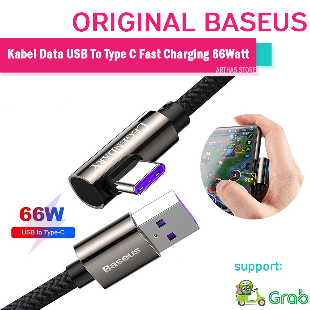 Baseus Kabel Data USB Type C Gaming Android Tipe C Fast Charging 66W