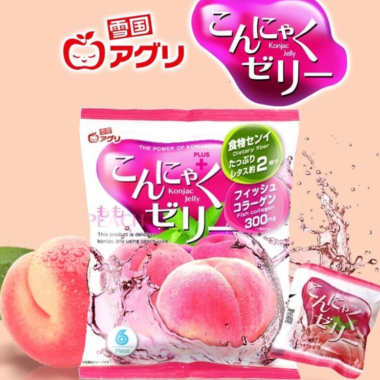 

Yukiguni Aguri Konyaku Jelly Pouch : Peach 108g [6 pcs x 18g]