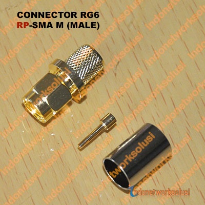 KONEKTOR CONNECTOR RG6 RP-SMA M (MALE)