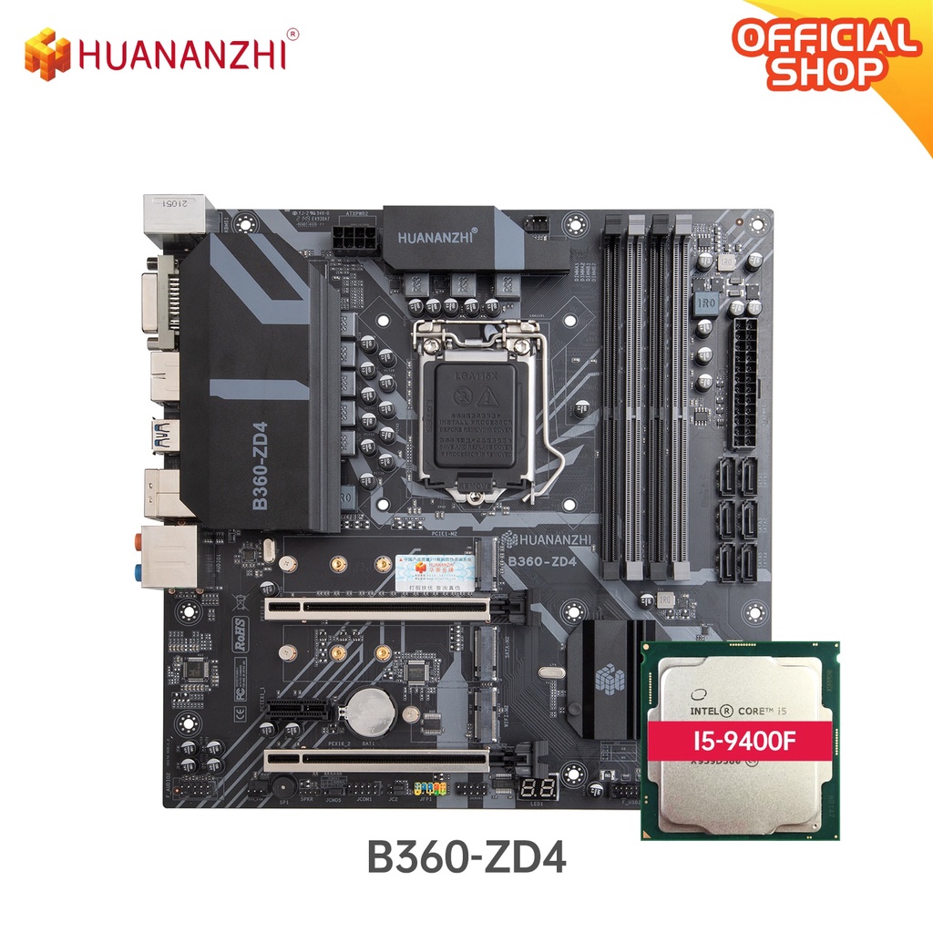 PREORDER HUANANZHI B360 ZD4 with I5 9400F  LGA 1151 Support 8 9 generation DDR4 2133 2400 2666MHz 64