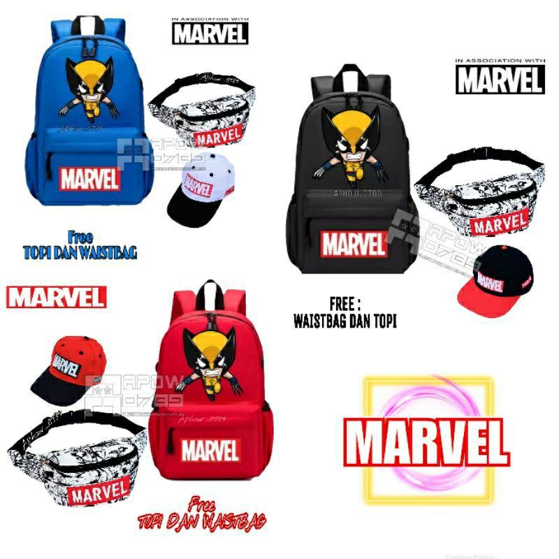 Ransel Wolverin paket hemat 3 in 1