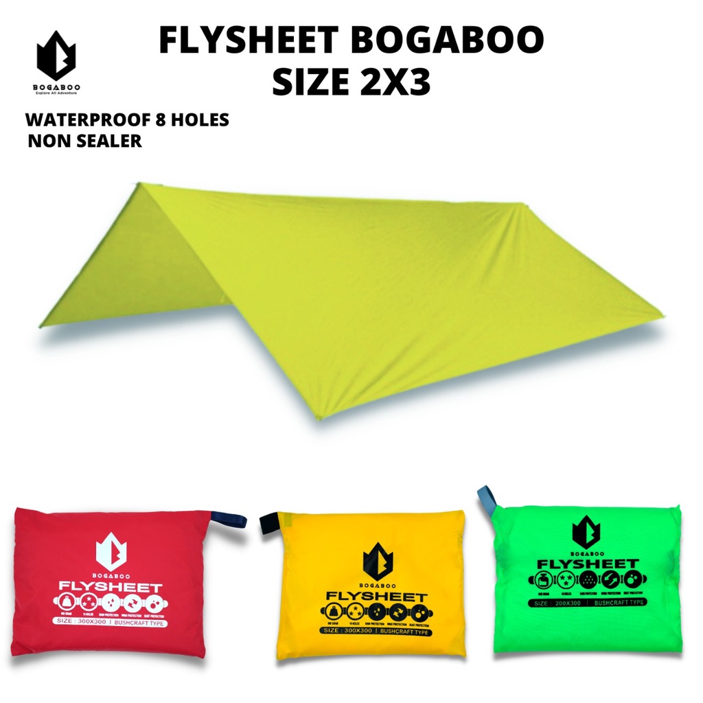 Flysheet Ukuran 2x3 Meter - Penutup Tenda 8 Lubang - Flysheet 2x3