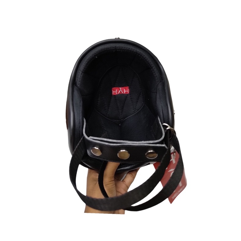 Helm Slim Head Motif Api Putih Hitam