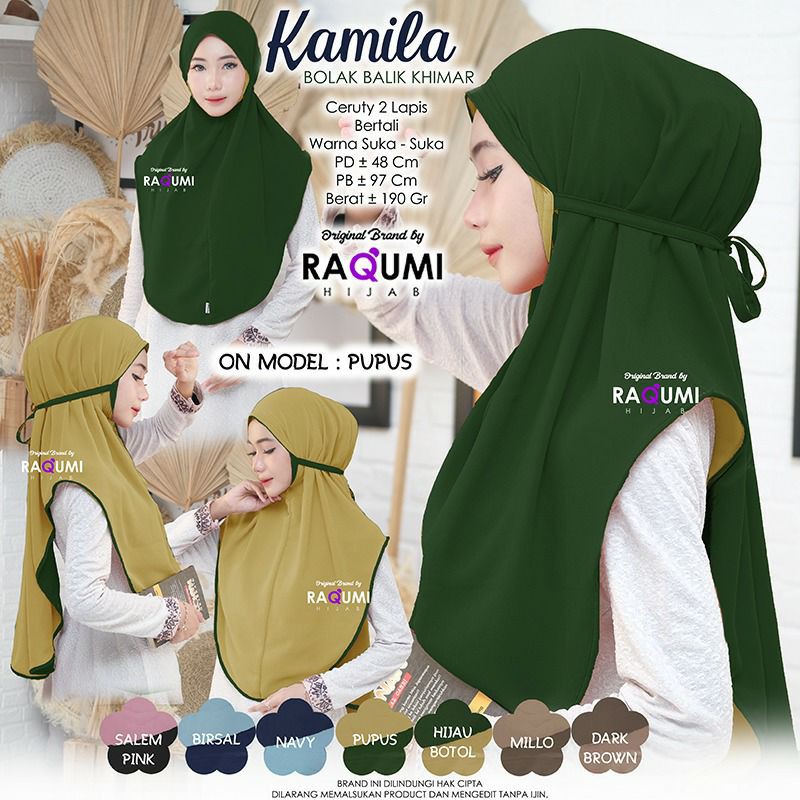 Kamila bolak balik Khimar by Raqumi