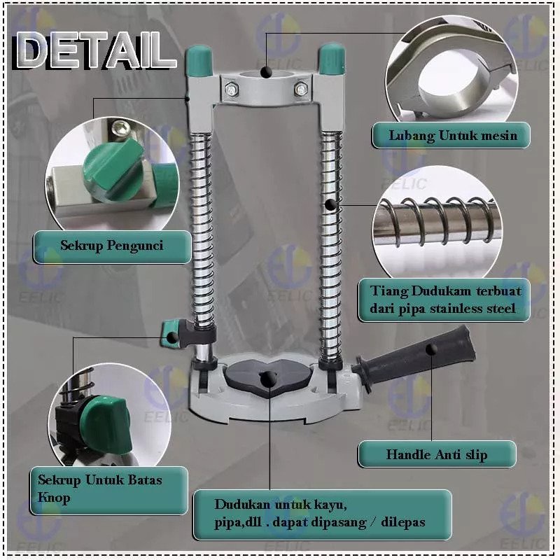 Dudukan Mesin Bor Bisa Miring Bisa Lurus Mobile Drill Stand Guide Holder Bracket Braket Jig Penahan Pegangan Tangan