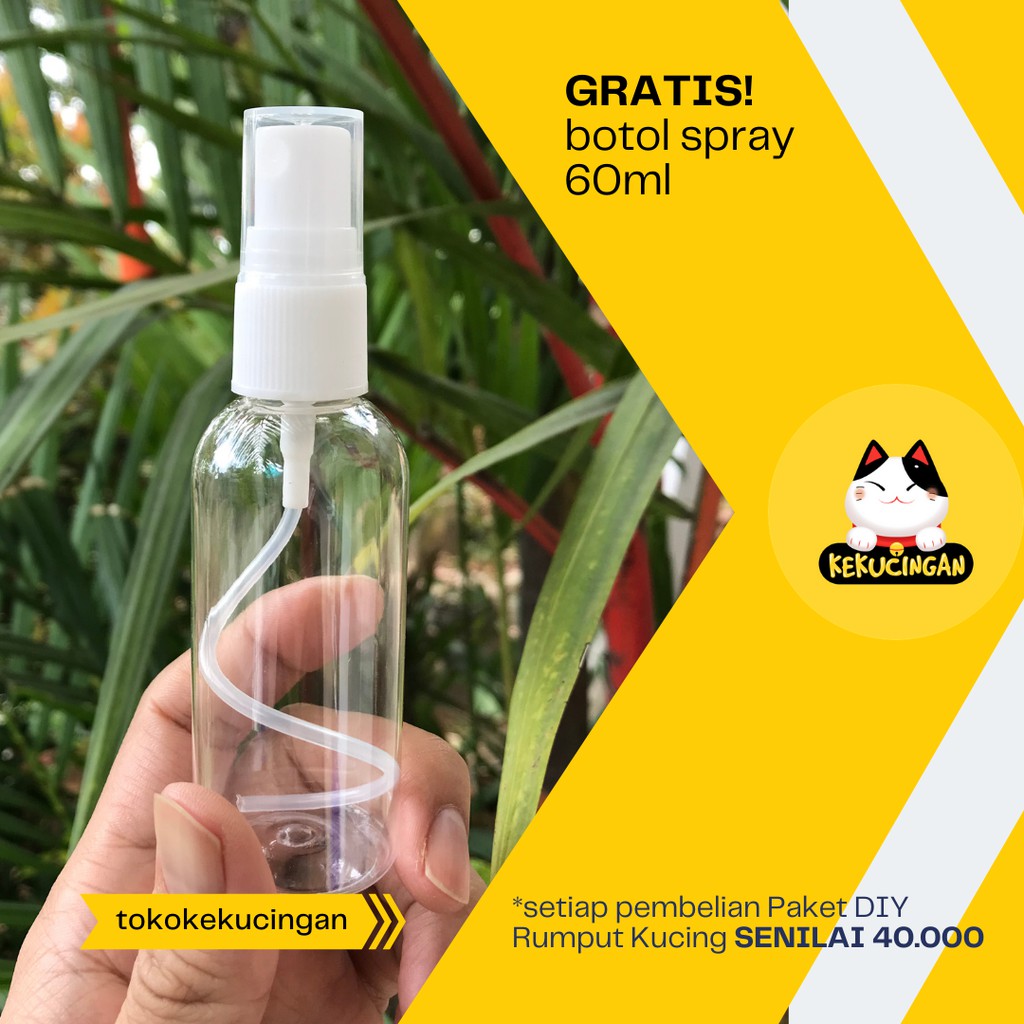 Botol Spray Semprotan 60ml PET Tebal Bening Kepala Putih GRATIS