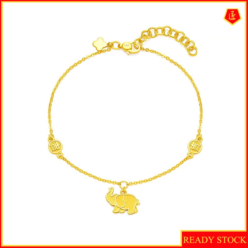 [Ready Stock]Gold Elephant Shape Auspicious Bracelet Fashion