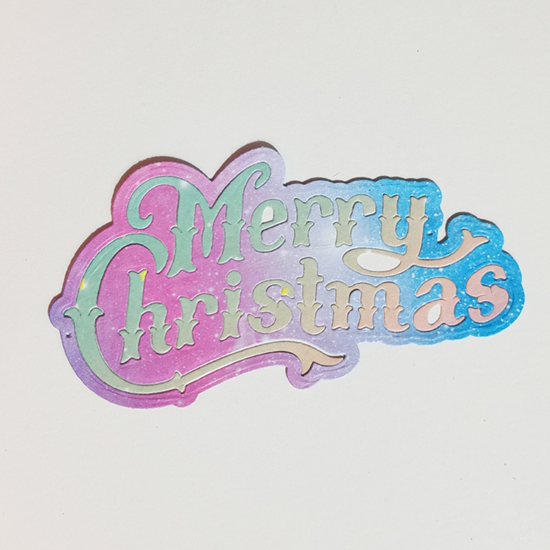 Cetakan Stensil Cutting Dies Motif Merry Christmas Bahan Metal Untuk Scrapbook / Craft DIY