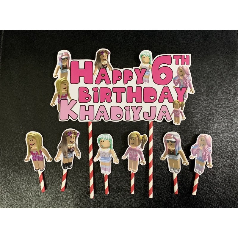 Topper Cake Ulang Tahun Custom Roblox Girl