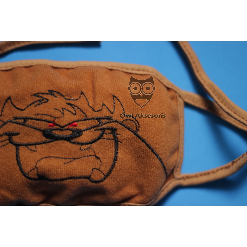 Masker Mulut Bordir Tazmania Devil