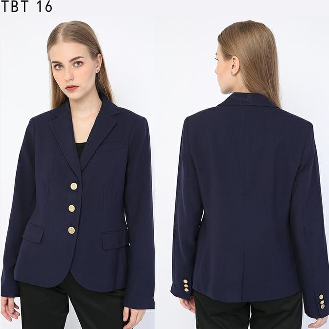 Woman Blazer Branded Navy Baju Outerwear Jas Kantor Kasual Wanita Deevagrosir.Olshop