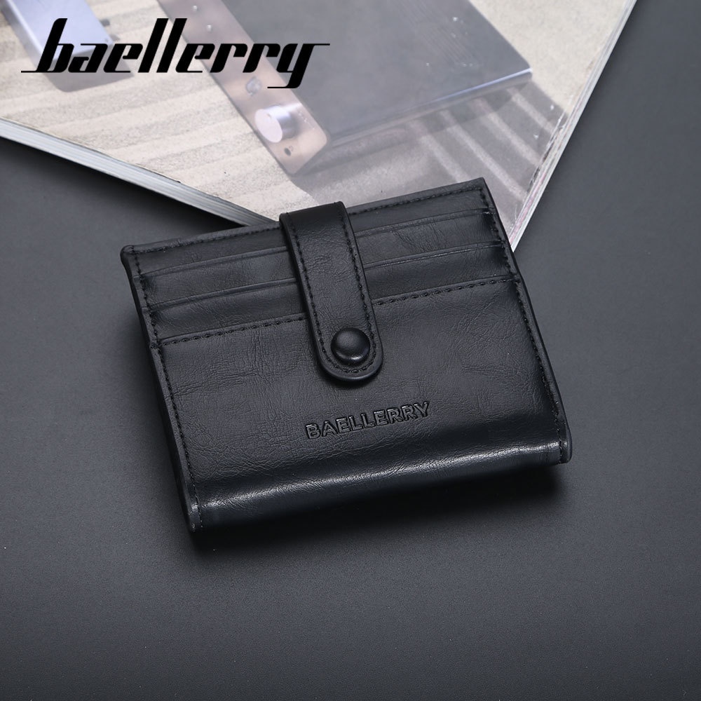 [BISA COD] BAELLERRY K9170 Dompet Kartu Pria Bahan Kulit PU Leather Premium