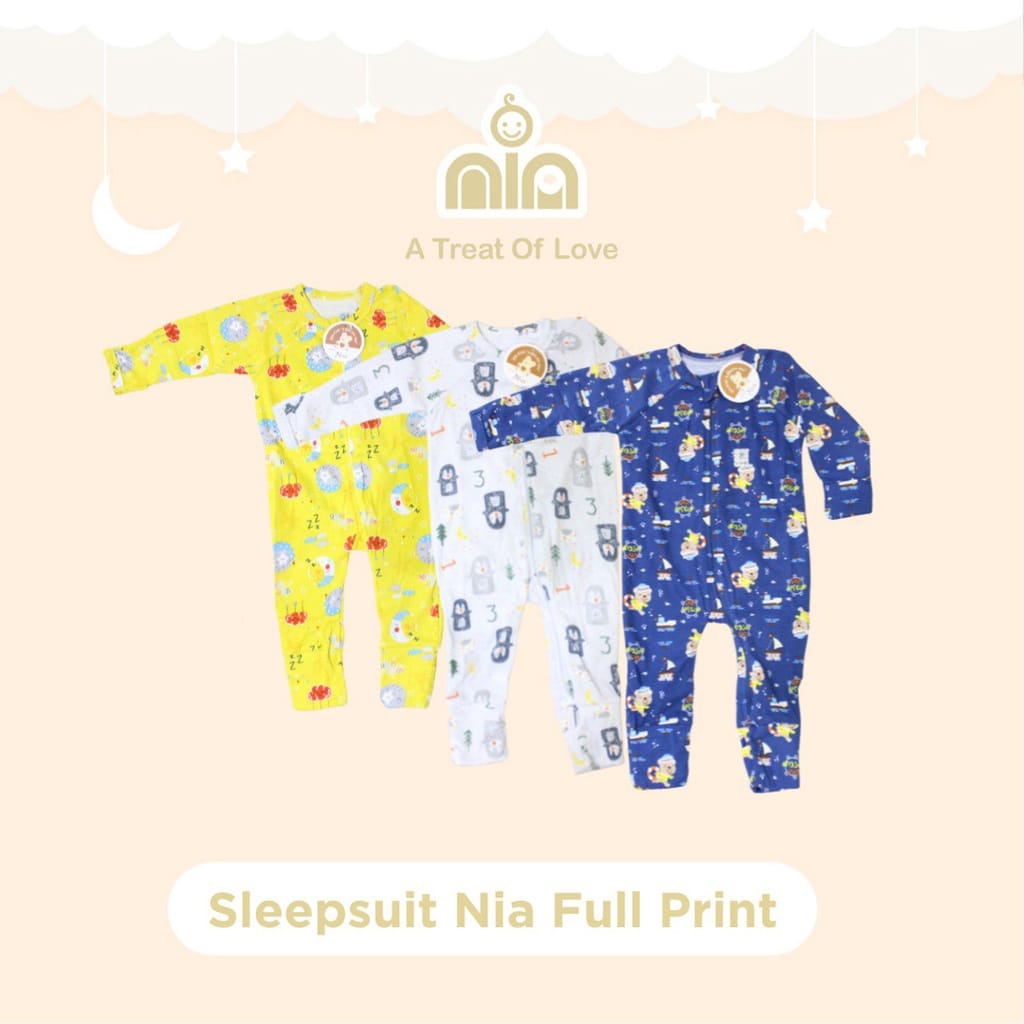 PROMO Sleepsuit Baju Bayi Motif Sleepsuit Nia Fullprint Baju Tidur Bayi