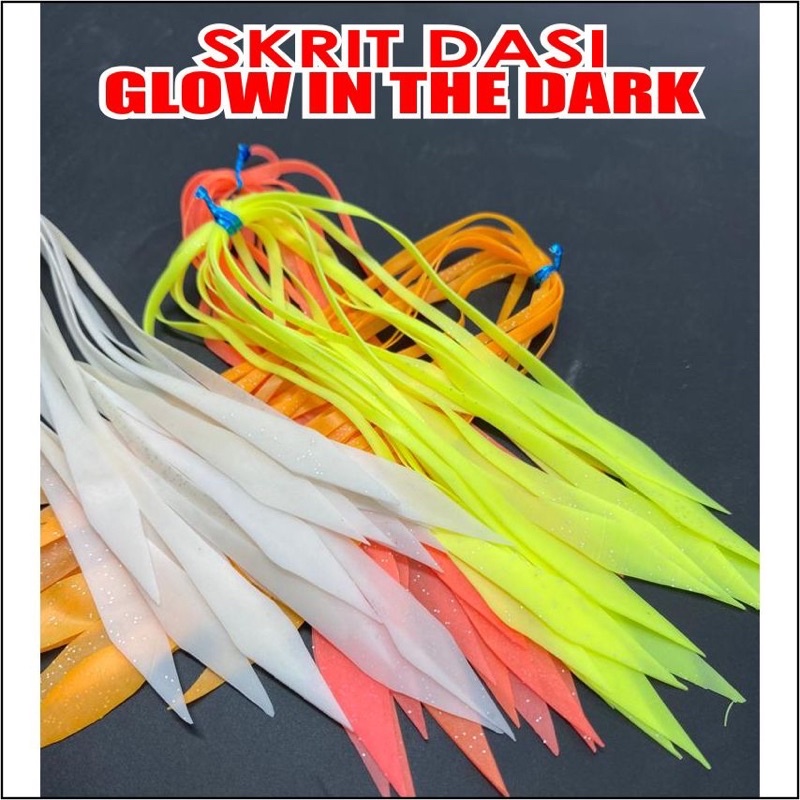 Skirt Dasi Silikon Glow In the Dark Spinnerbait Assist Hook Tai Kabura Madai Jig