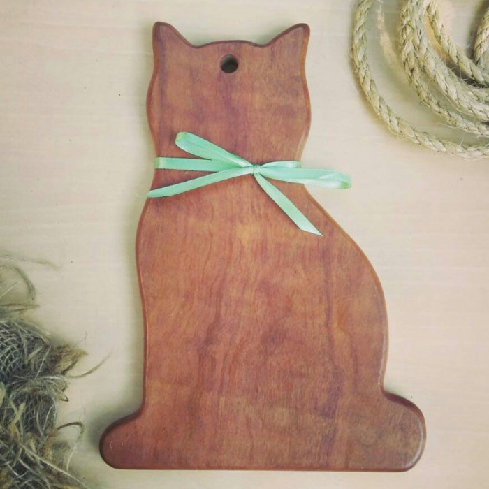 Talenan Dedampar kayu Ulin, Kucing series, chopping cutting board