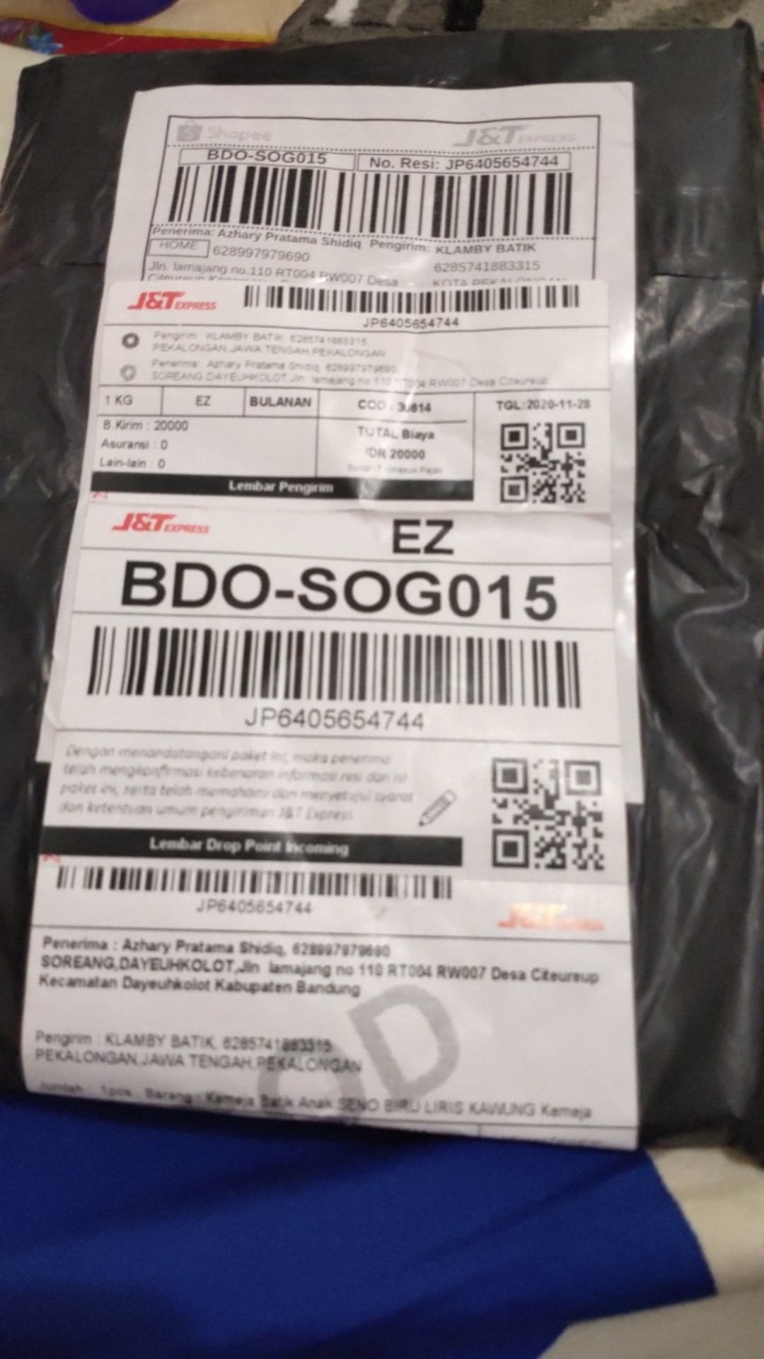 Kemeja Batik Anak Seno Biru Liris Kawung Kemeja Hem Kids Fashion