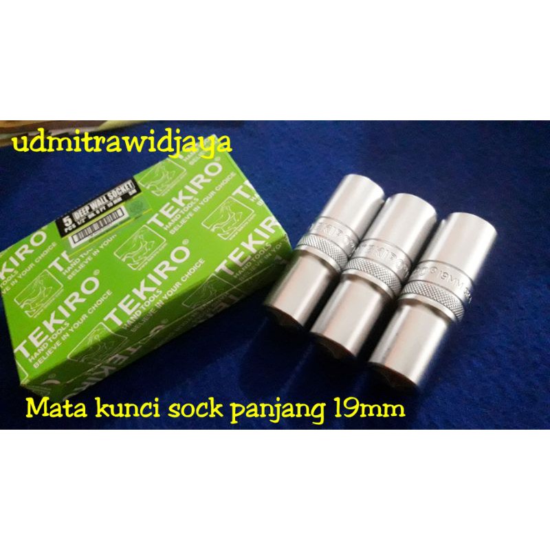 Mata kunci sock panjang 19mm TEKIRO