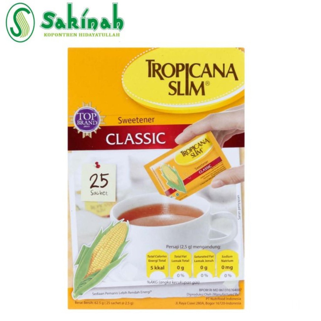 Tropicana Slim Sweetener Classic 25 Sachet - Pemanis untuk Bantu Batasi Gula