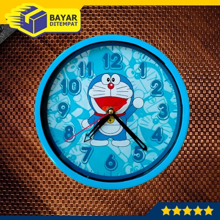 Jam Dinding Tempel Dingding Wall Clock Karakter Murah DORAEMON HAND UP