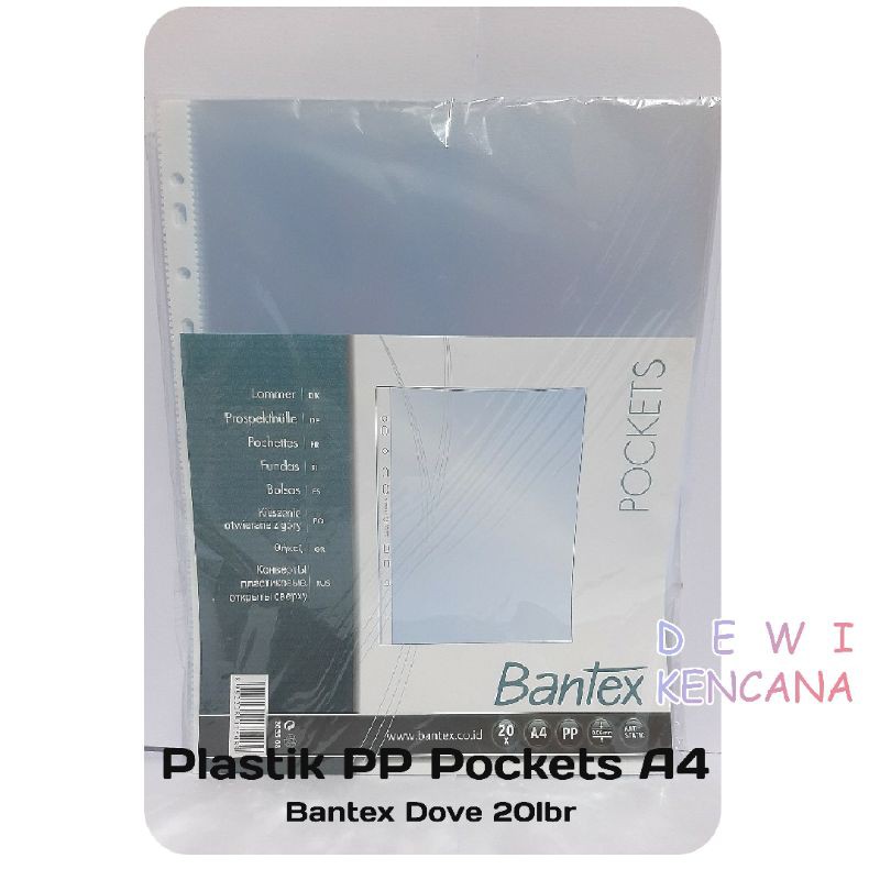 

Plastik PP Pocket A4 / F4 Bantex Dove 2035/2044 Isi 20 Sheets