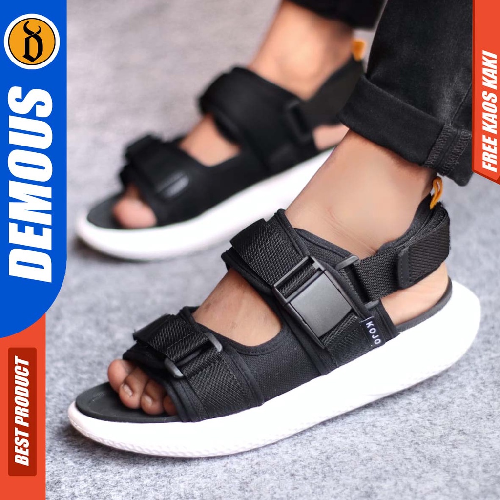 DEMOUS TAIN Sepatu Sandal Gunung Traveling Pria Murah Casual Kekinian Hitam