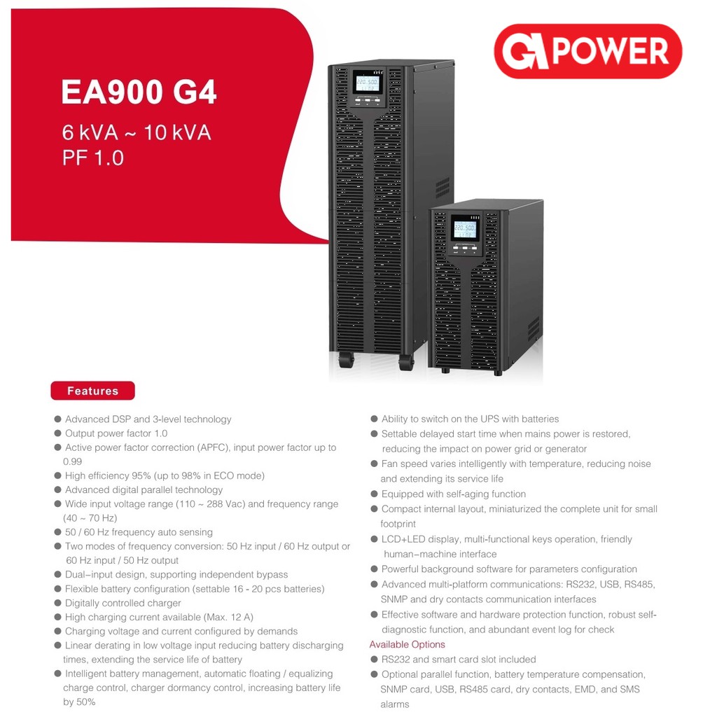 UPS GPOWER GP9010 10kva 9000 watt + AVR Stabilizer UPS LCD Online 10000va