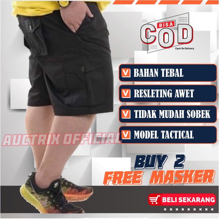 Celana Pendek Pria Cargo Jumbo - Celana Kargo Pria - Celana Pdl Pendek Size 33-44
