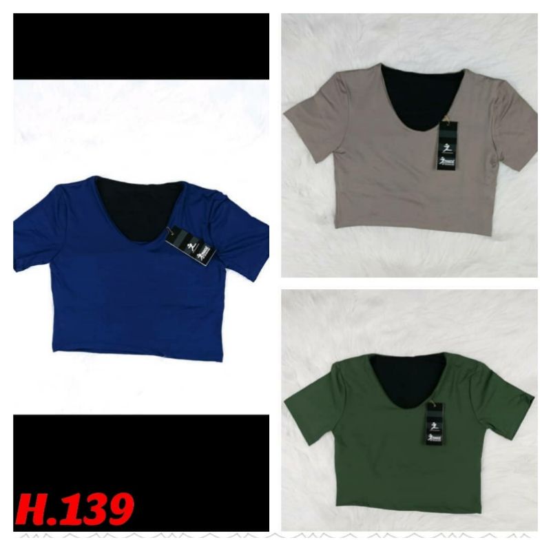 Atasan senam crop import