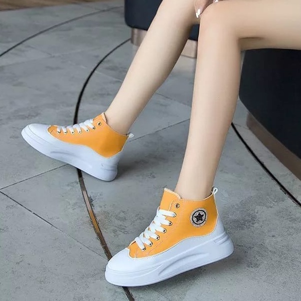 JURAGAN ONLEN - ALSTAR CONVRESE Boots Korean Style Sneakers IMMPORT Wanita Sepatu Semi Boot Bot Fashion Sneaker Tali Cantik Model Terbaru Paling Dicari Produk Lokal Kualitas Import-3