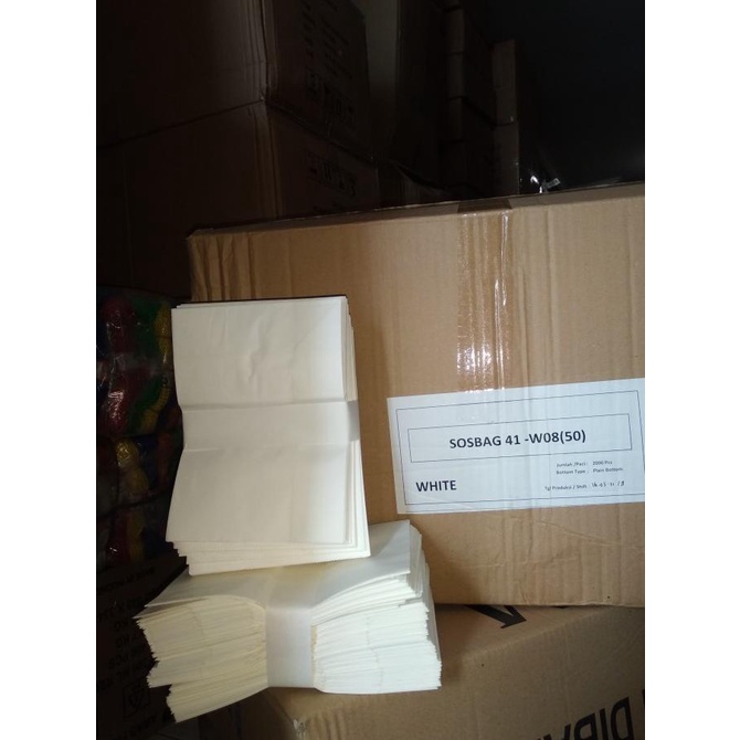 

PAPER BAG KODE 41 - WHITE KRAFT KANTONG KERTAS KENTANG ROTI - 2000 PCS RTGRT14554I