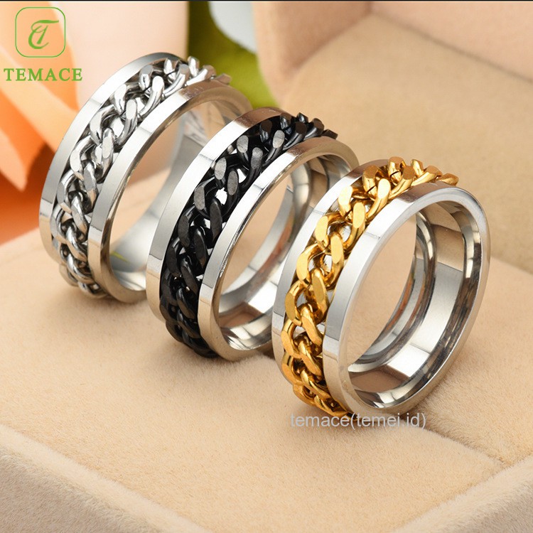 Cincin Titanium Wanita Lapis Emas Anti Karat CT20-18