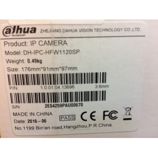 IP Camera Dahua outdoor 1 3mp  DH IPC HFW1120SP