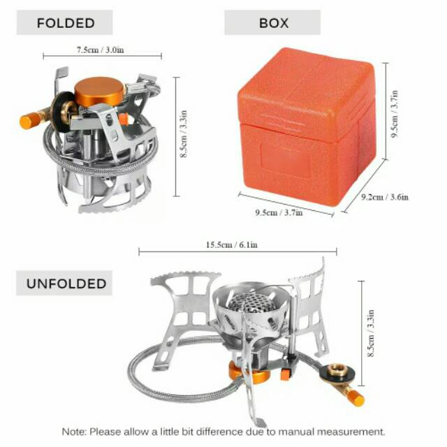 Kompor gas portable lipat mini camping ultralight outdoor stove gunung free adaptor adapter