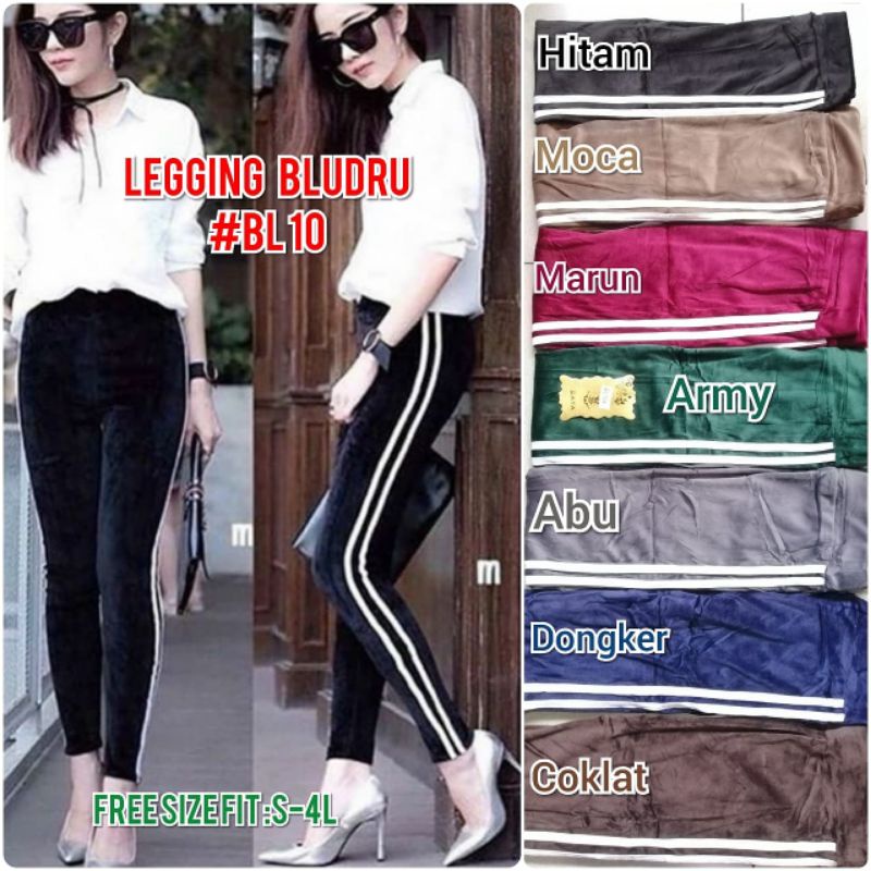 SAYA Legging BLUDRU BL10 Panjang Strip Import Original