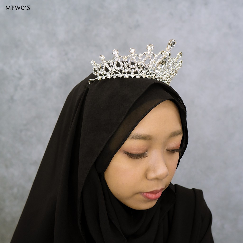 [READY STOK] HEADPIECE AKSESORIS RAMBUT HIJAB PERNIKAHAN SILVER MPW013