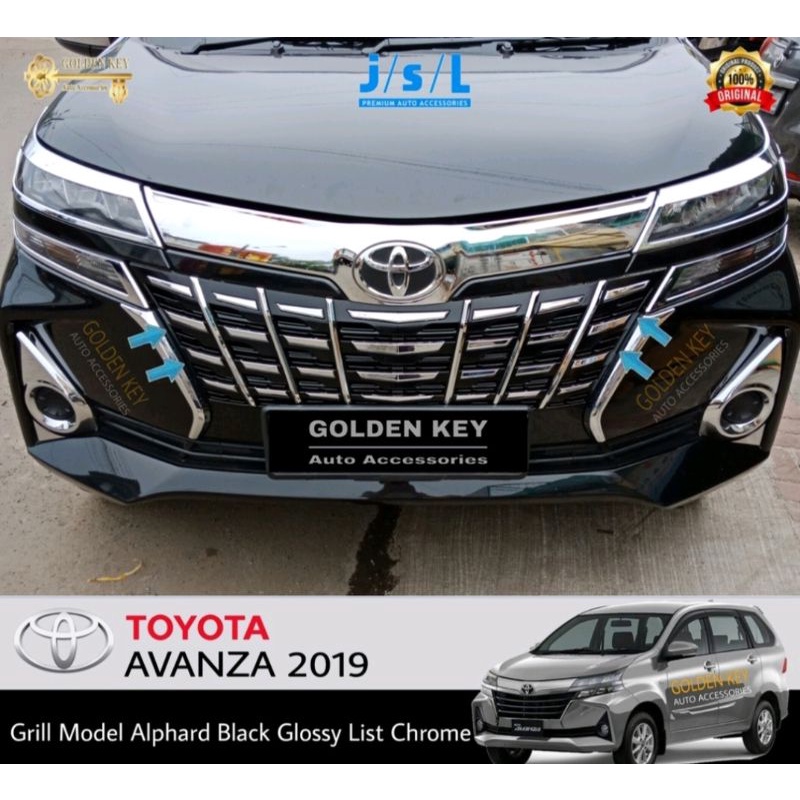 Grill Depan Avanza 2019 Front Grille Model Alphard Black Glossy List Chrome