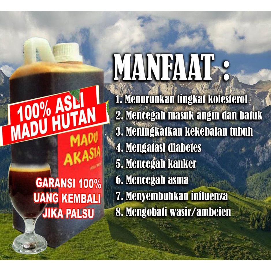 MADU MURNI ASLI [1KG] NEKTAR BUNGA RAW HONEY MURNI HUTAN AKASIA CARVA