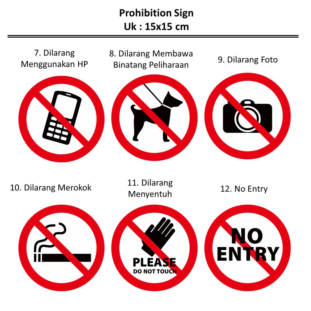 Stiker Dilarang Prohibition Sign Tanda Logo Ehs Foto Binatang Pets